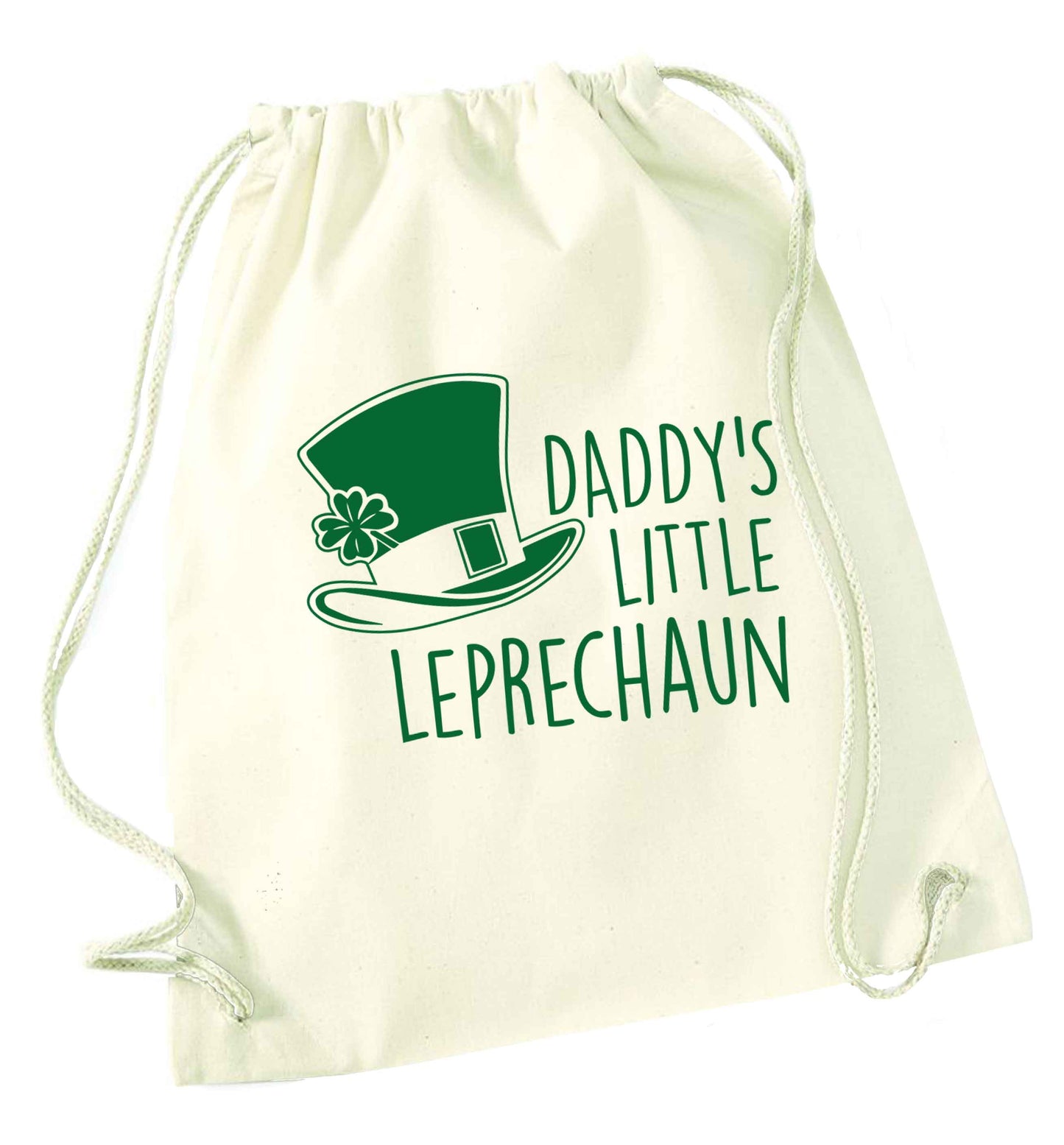 Daddy's lucky charm natural drawstring bag