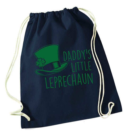Daddy's lucky charm navy drawstring bag
