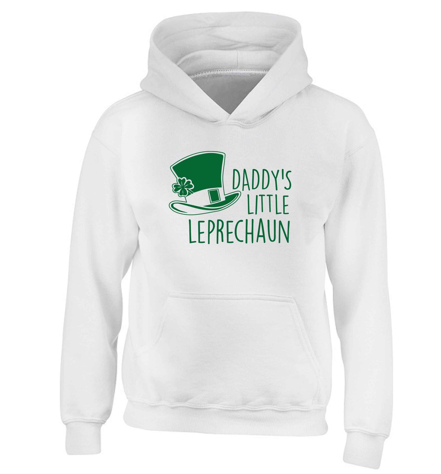 Daddy's lucky charm children's white hoodie 12-13 Years