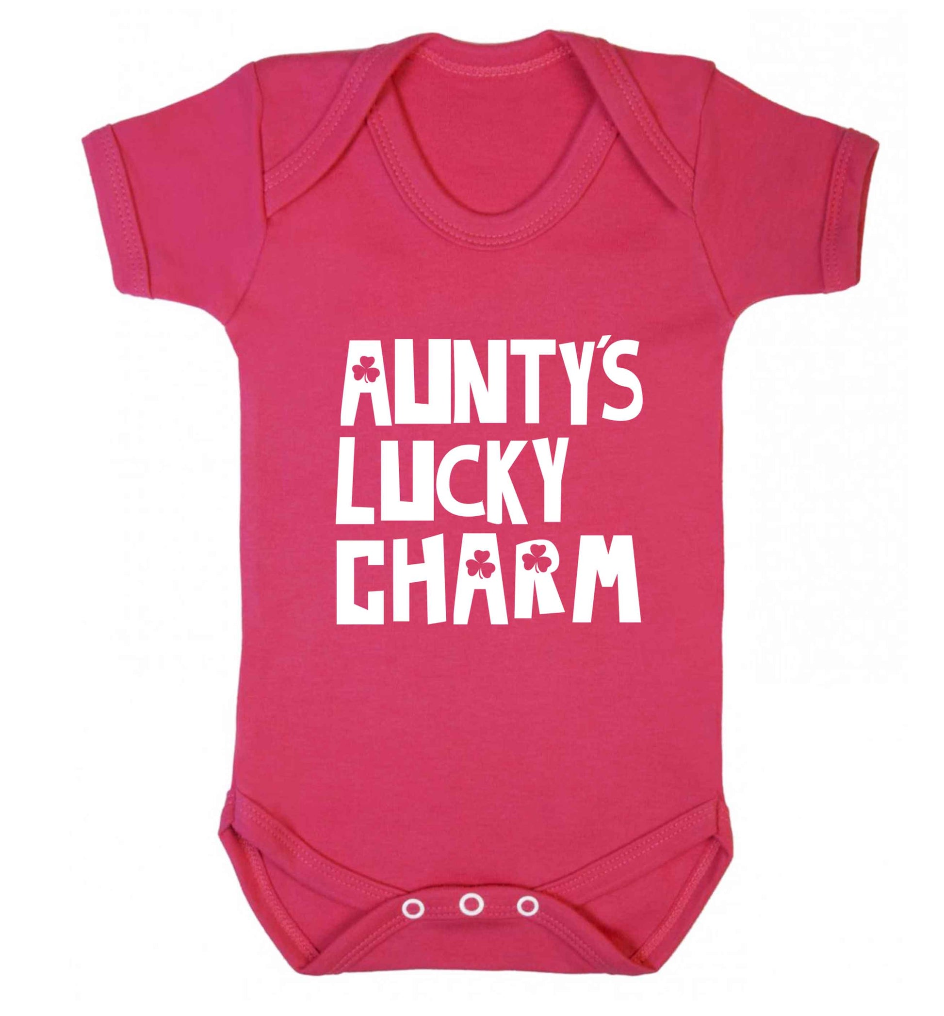 Aunty's lucky charm baby vest dark pink 18-24 months