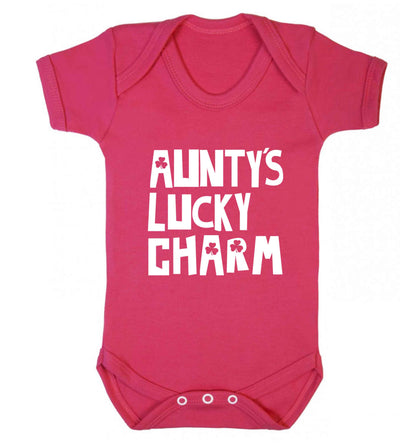 Aunty's lucky charm baby vest dark pink 18-24 months