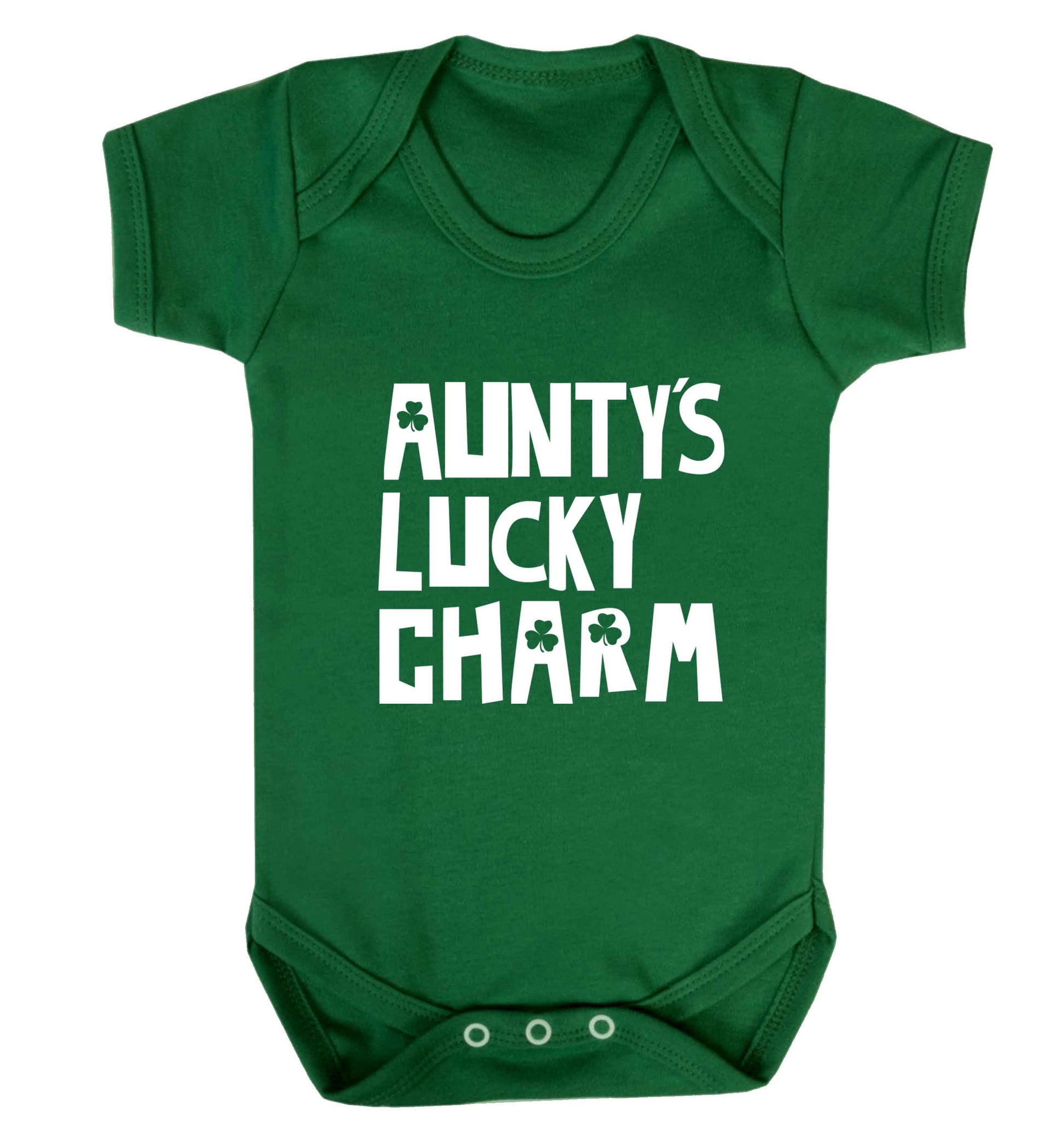 Aunty's lucky charm baby vest green 18-24 months
