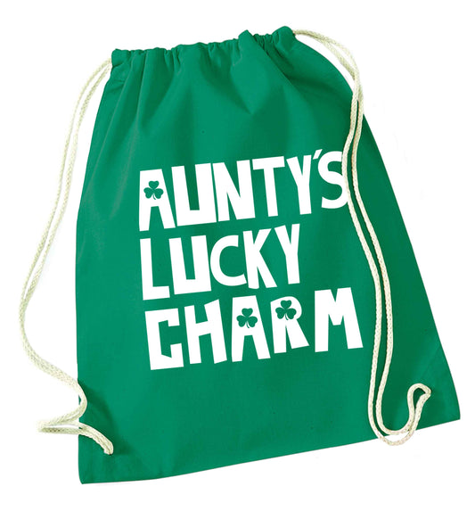Aunty's lucky charm green drawstring bag