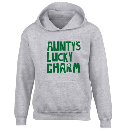Aunty's lucky charm children's grey hoodie 12-13 Years