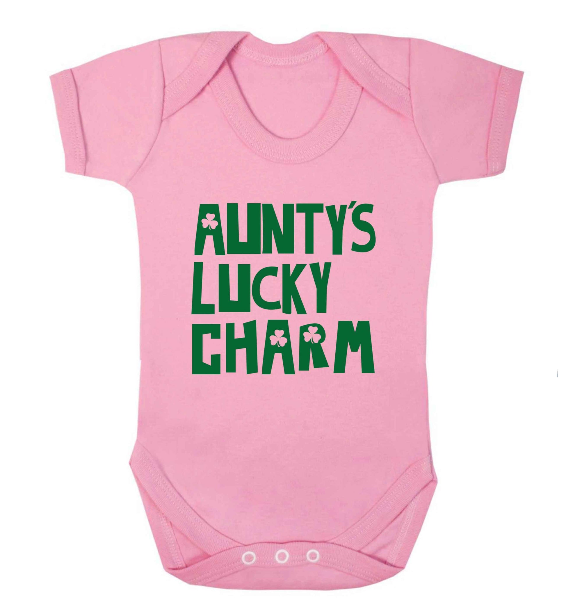 Aunty's lucky charm baby vest pale pink 18-24 months