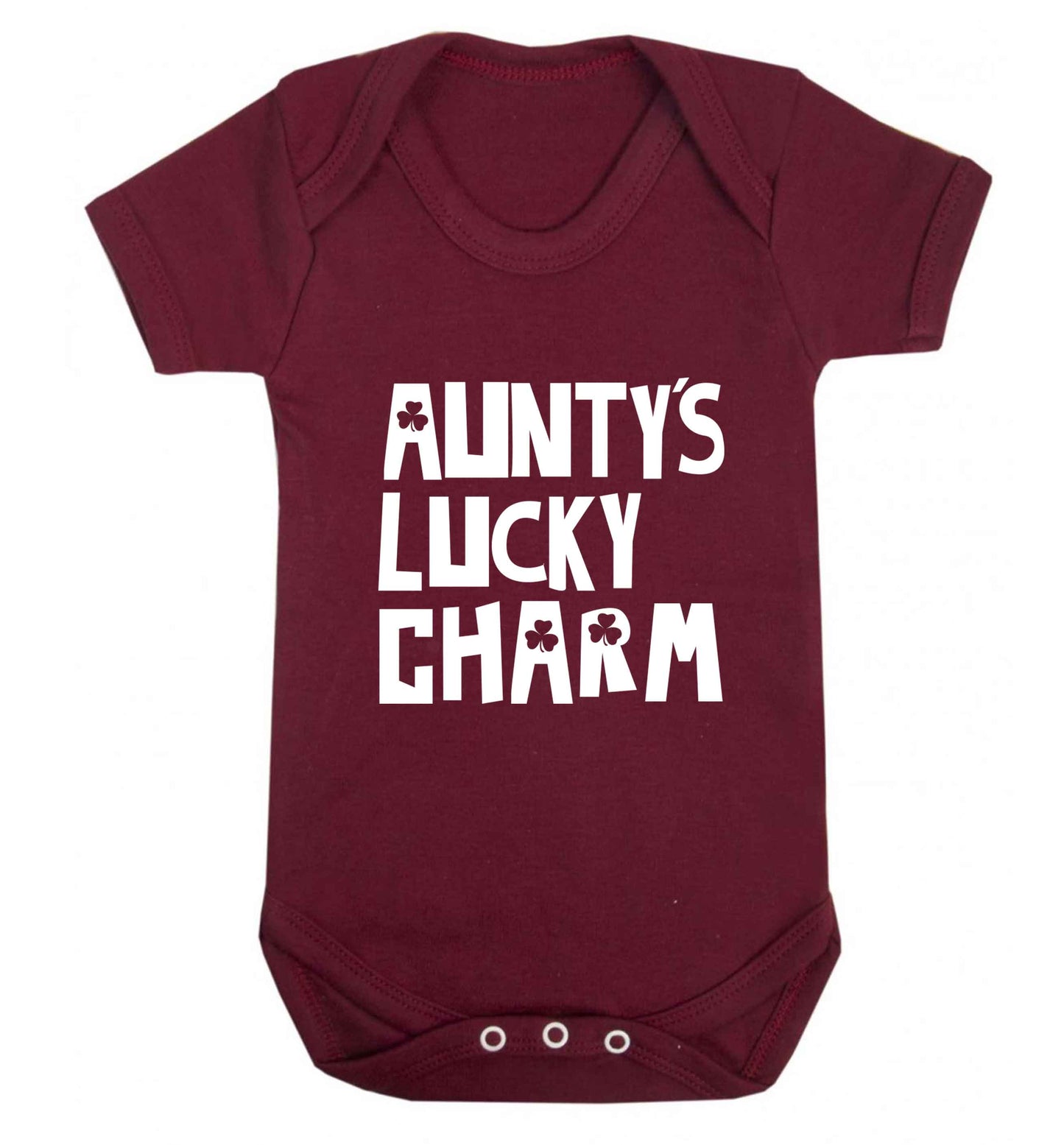 Aunty's lucky charm baby vest maroon 18-24 months