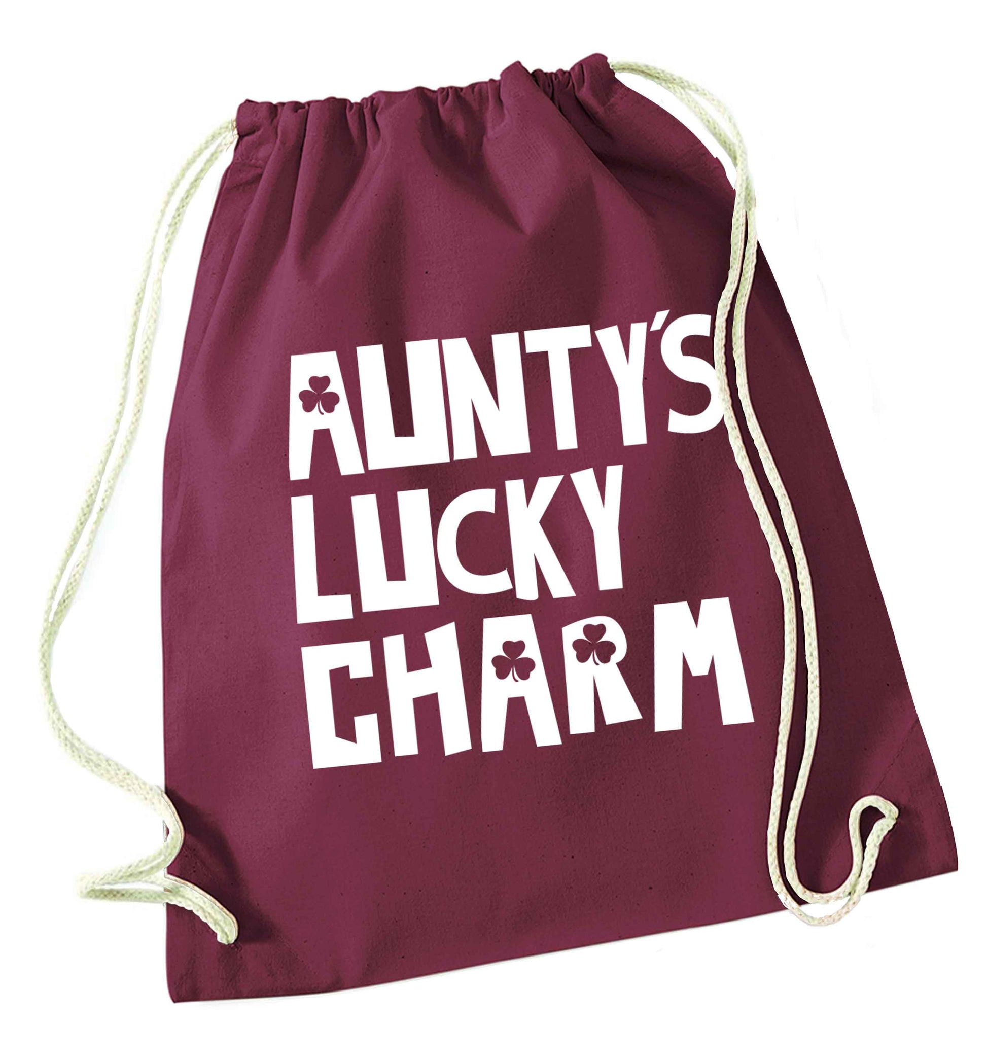 Aunty's lucky charm maroon drawstring bag