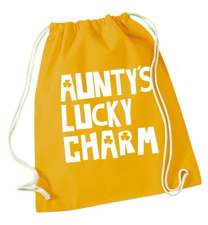 Aunty's lucky charm mustard drawstring bag