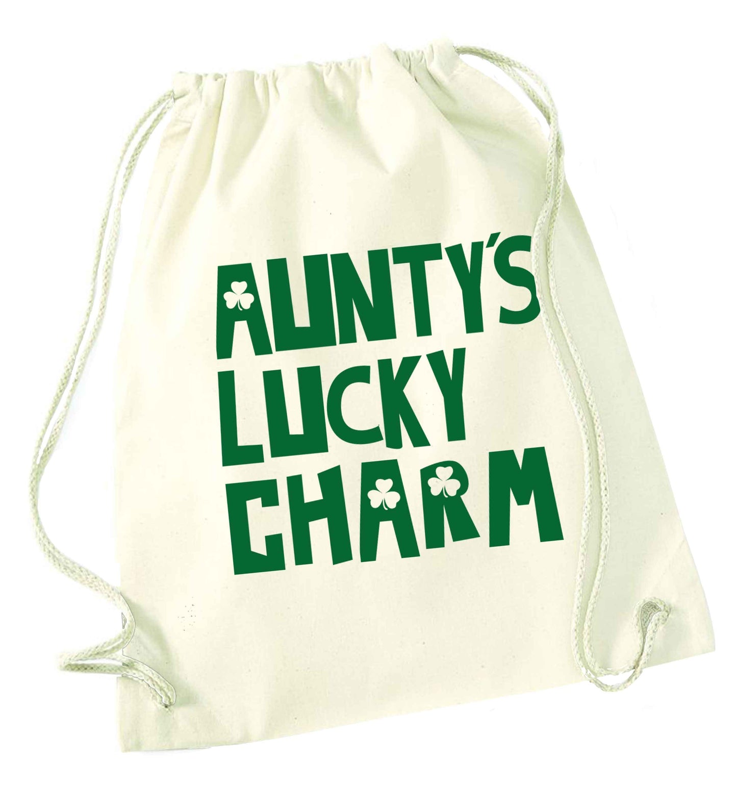 Aunty's lucky charm natural drawstring bag