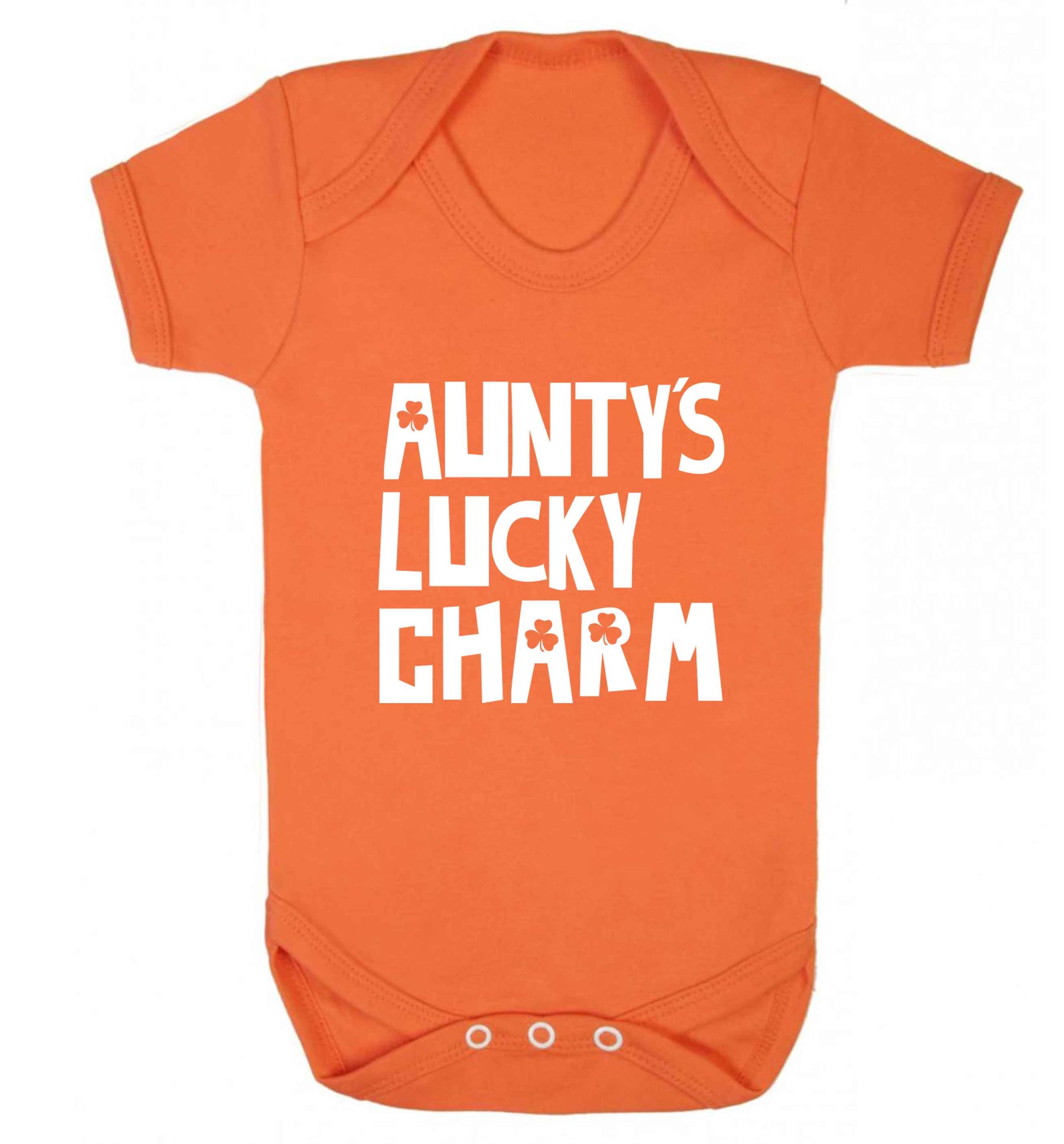 Aunty's lucky charm baby vest orange 18-24 months