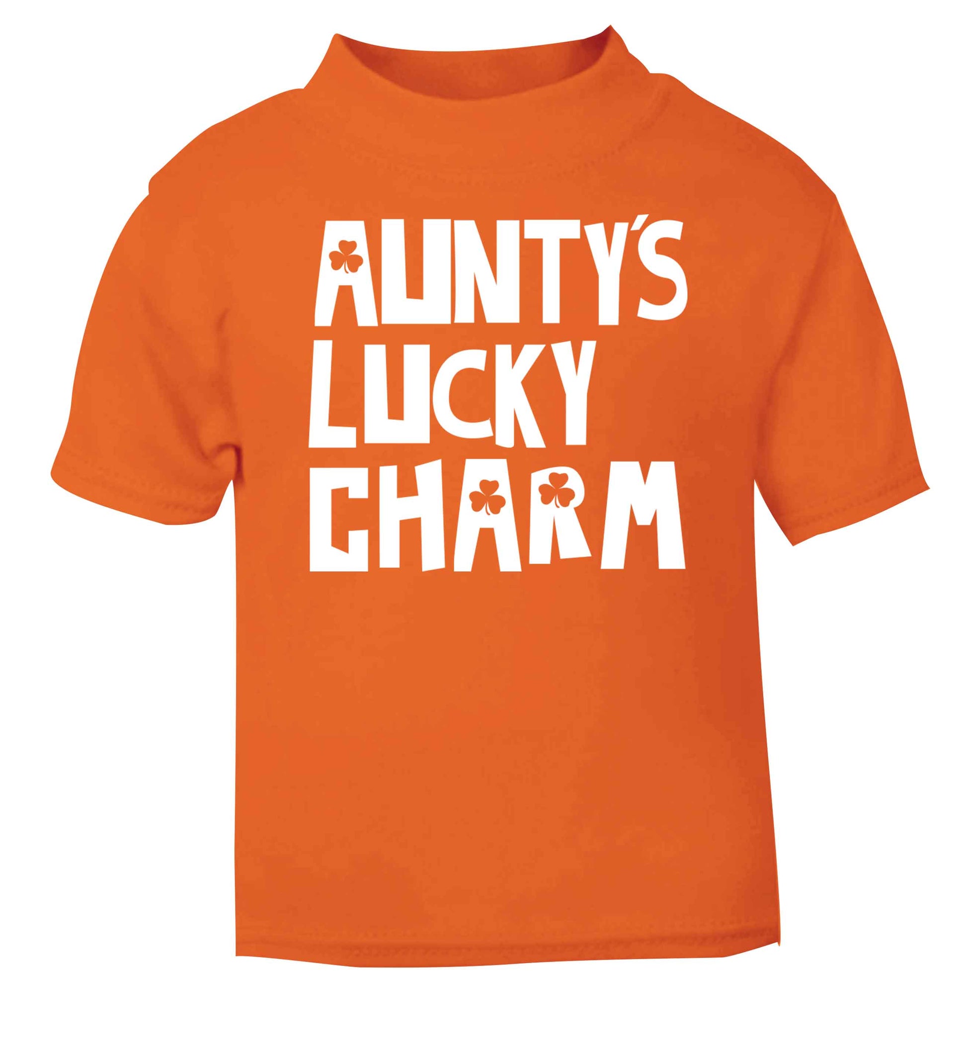 Aunty's lucky charm orange baby toddler Tshirt 2 Years