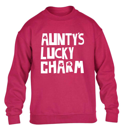 Aunty's lucky charm children's pink sweater 12-13 Years