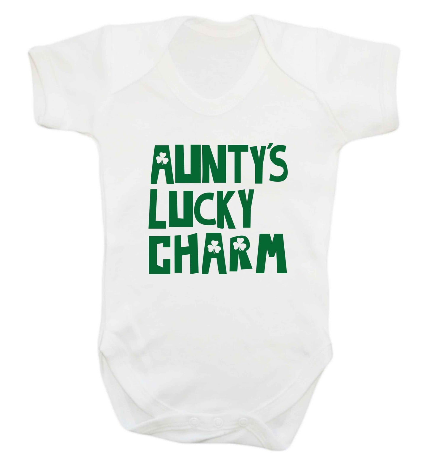 Aunty's lucky charm baby vest white 18-24 months