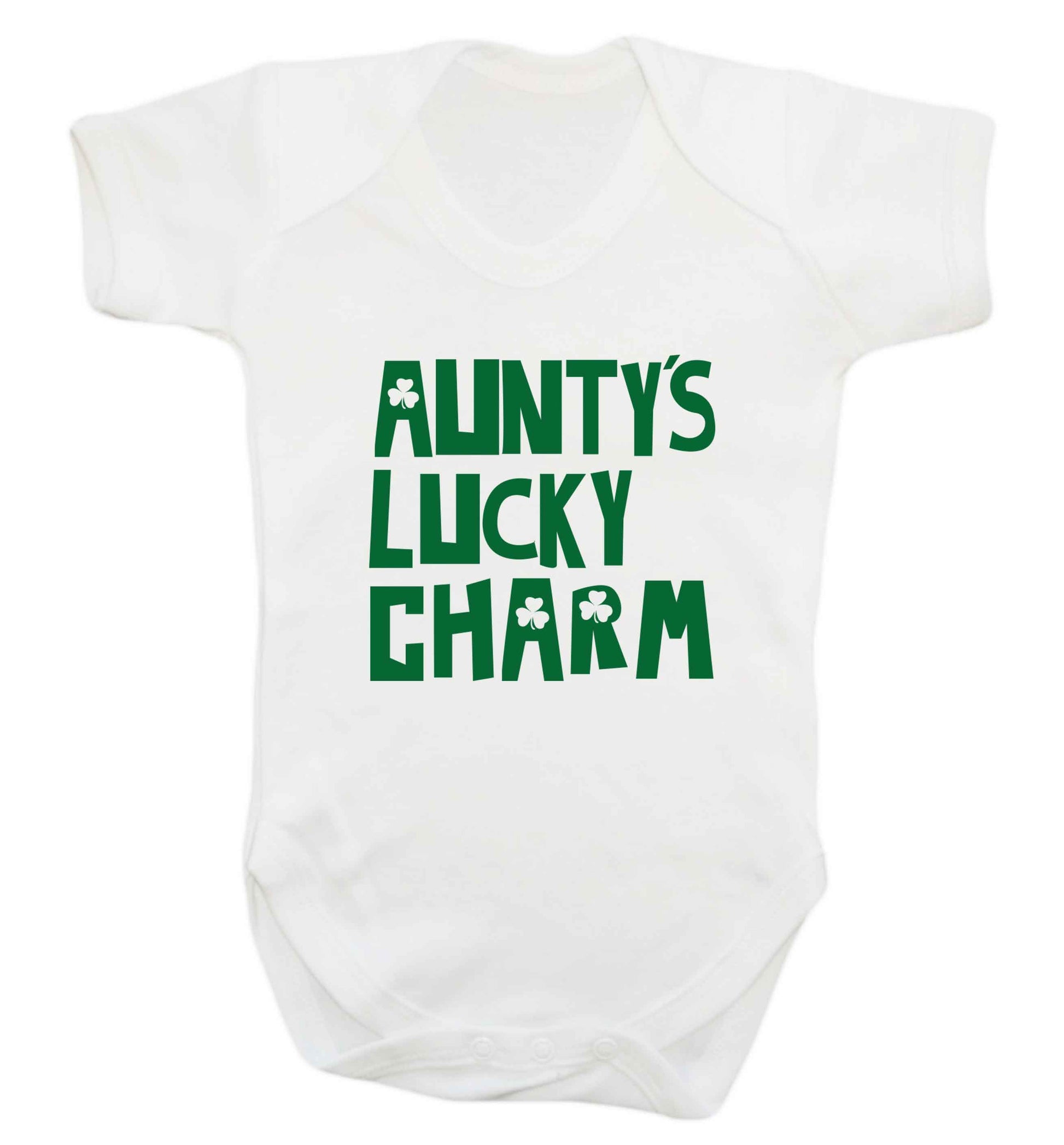 Aunty's lucky charm baby vest white 18-24 months