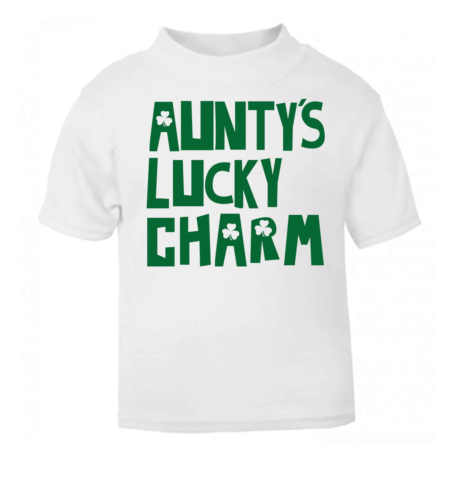 Aunty's lucky charm white baby toddler Tshirt 2 Years