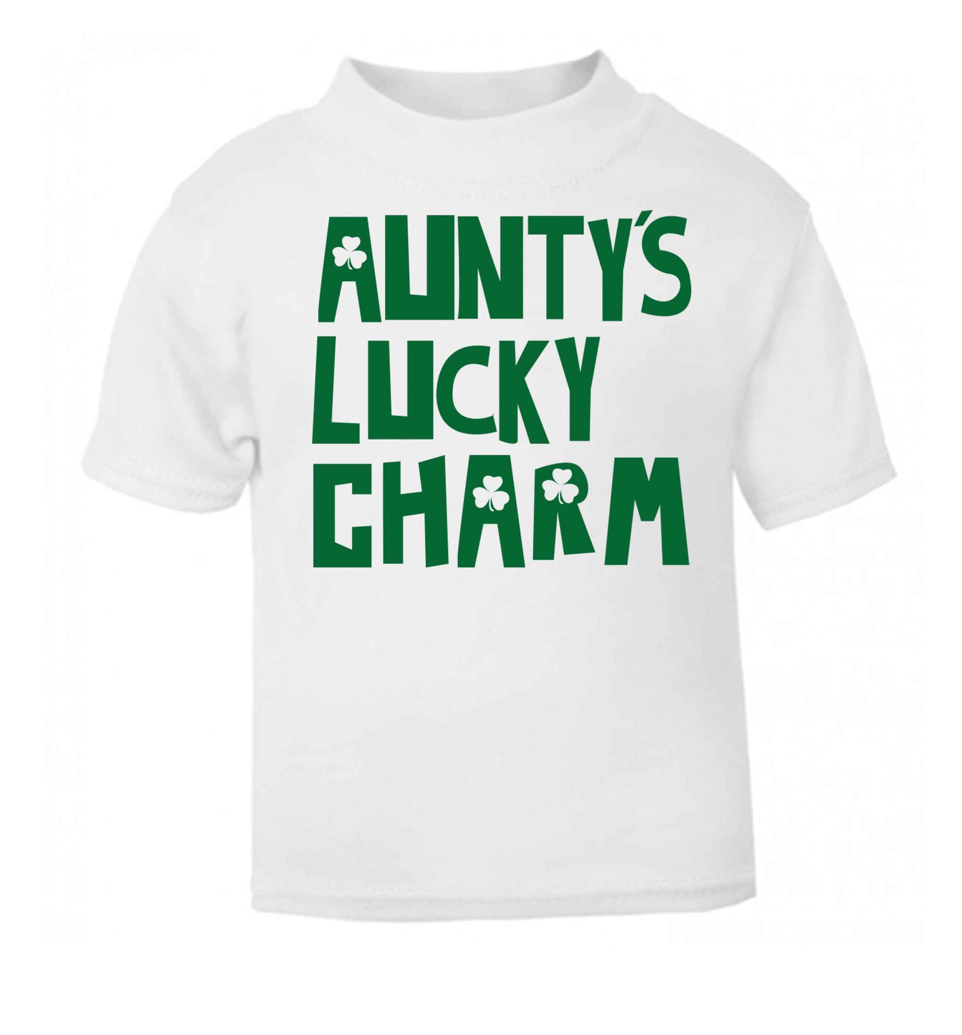 Aunty's lucky charm white baby toddler Tshirt 2 Years