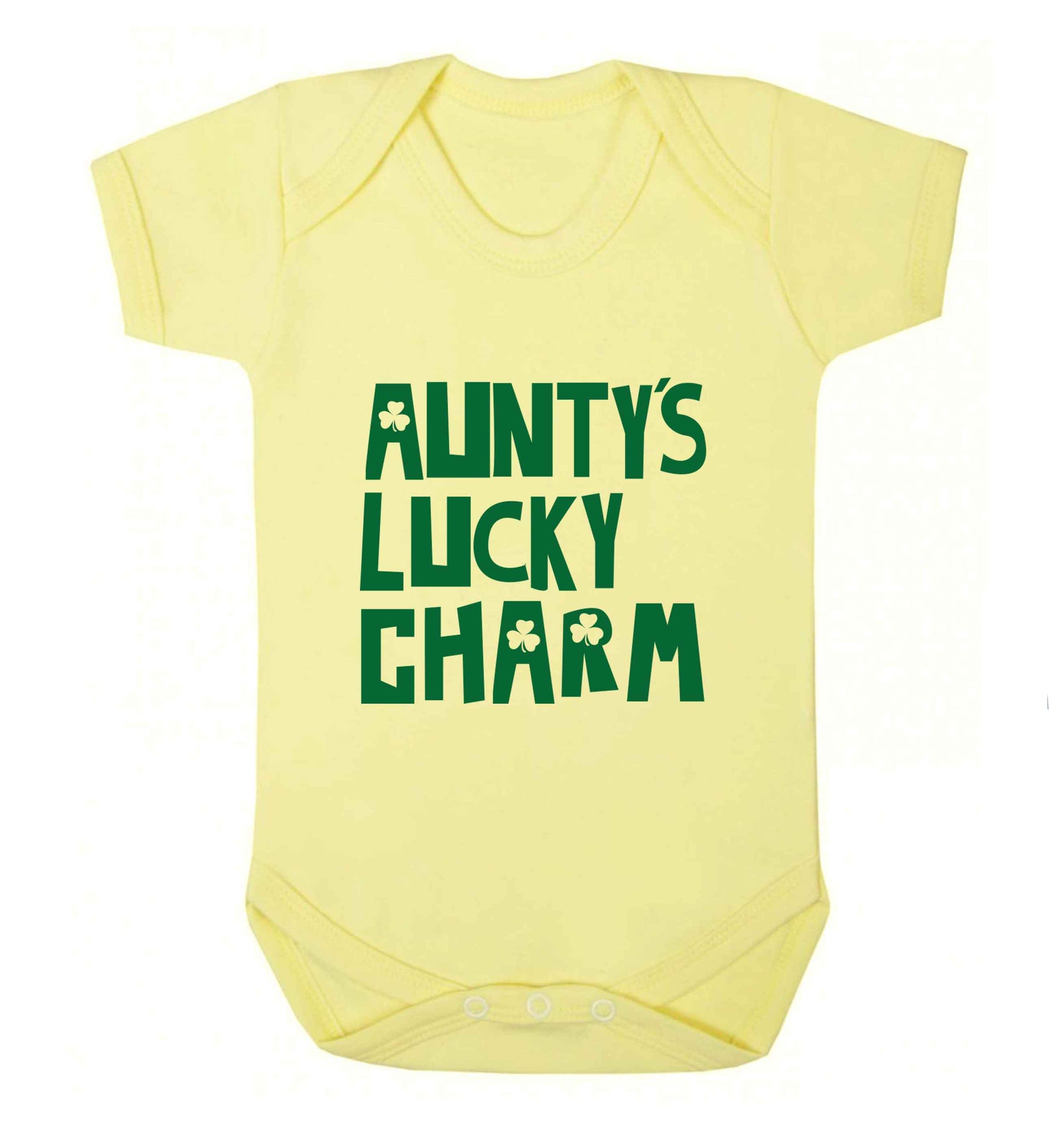 Aunty's lucky charm baby vest pale yellow 18-24 months