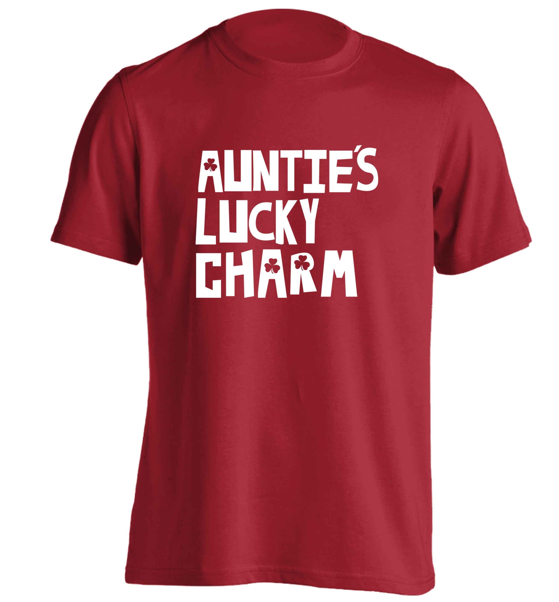 Auntie's lucky charm adults unisex red Tshirt 2XL