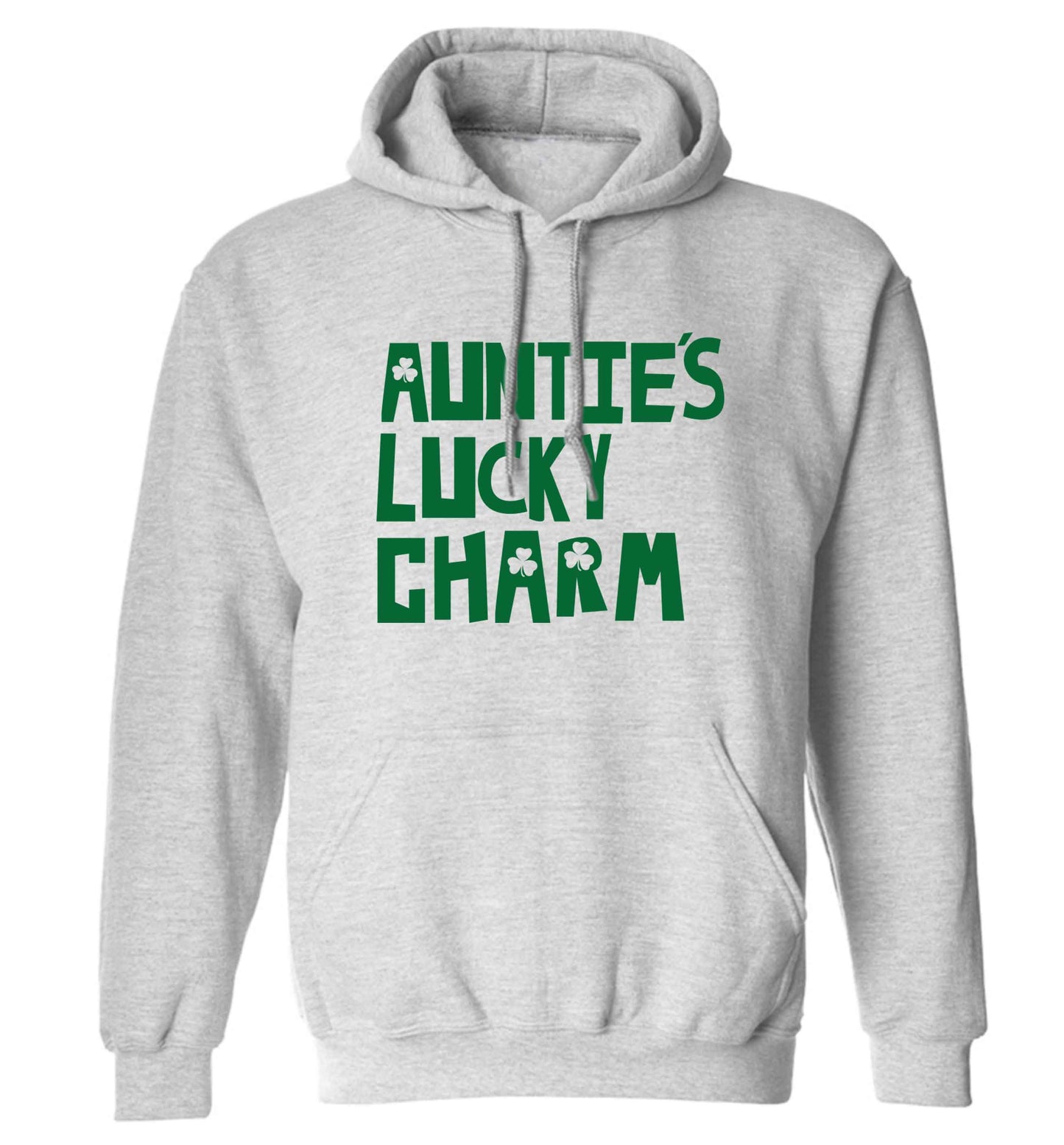 Auntie's lucky charm adults unisex grey hoodie 2XL