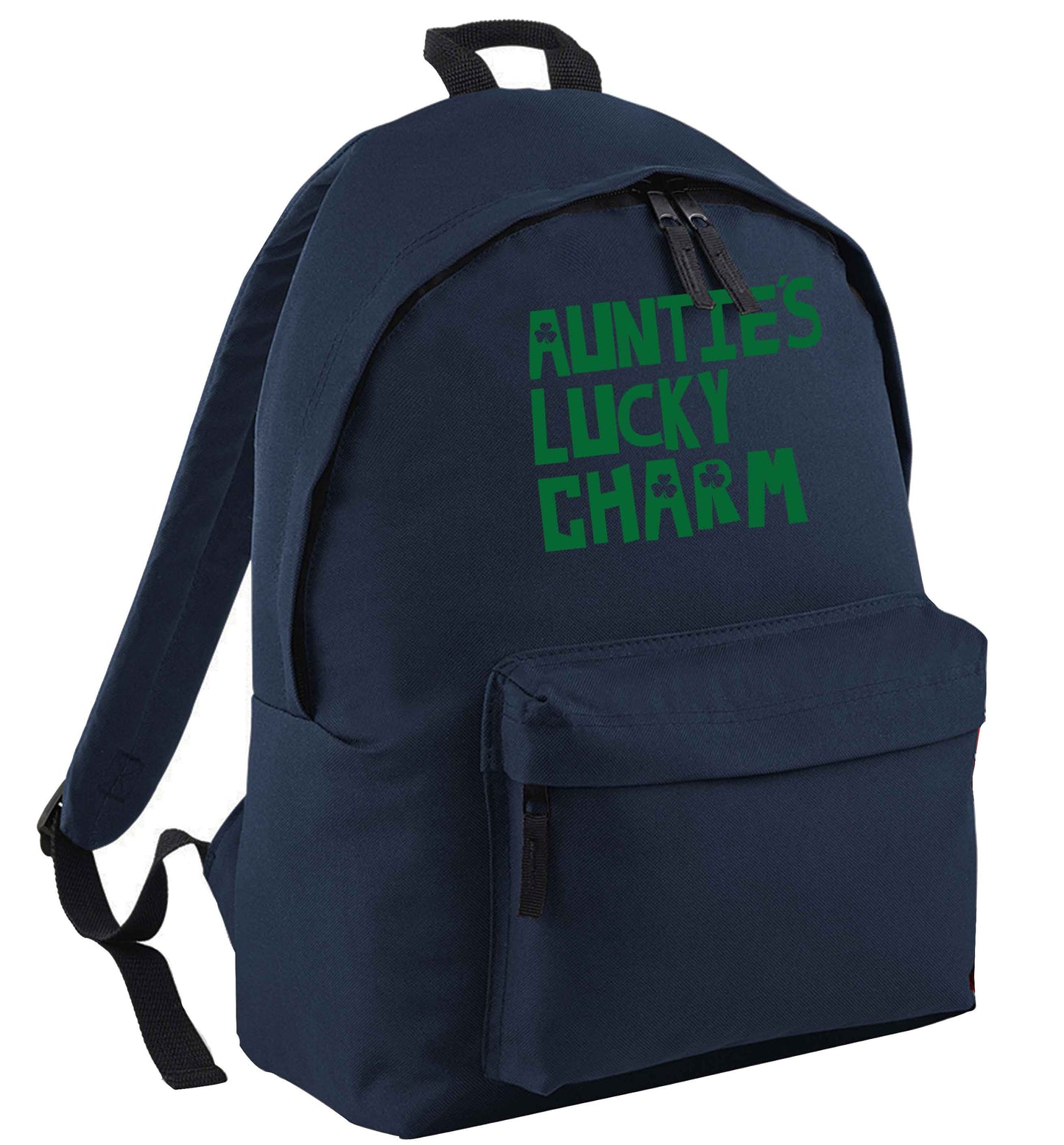 Auntie's lucky charm navy childrens backpack