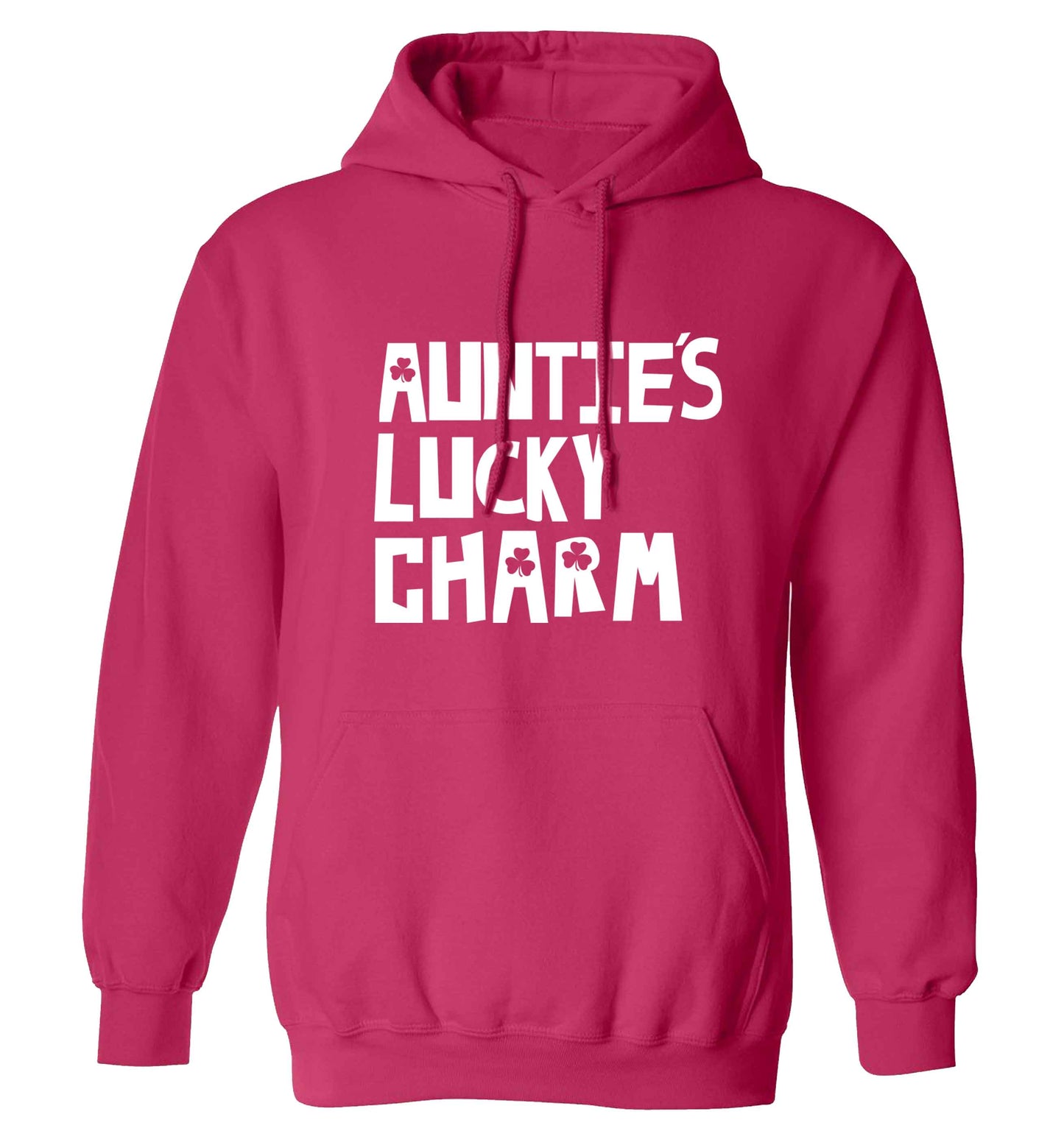 Auntie's lucky charm adults unisex pink hoodie 2XL