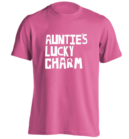 Auntie's lucky charm adults unisex pink Tshirt 2XL