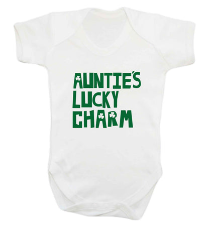 Auntie's lucky charm baby vest white 18-24 months