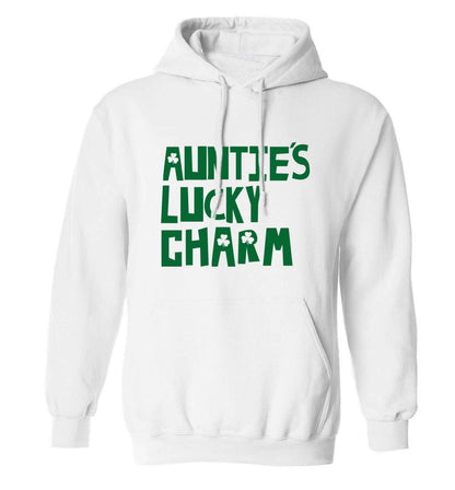 Auntie's lucky charm adults unisex white hoodie 2XL