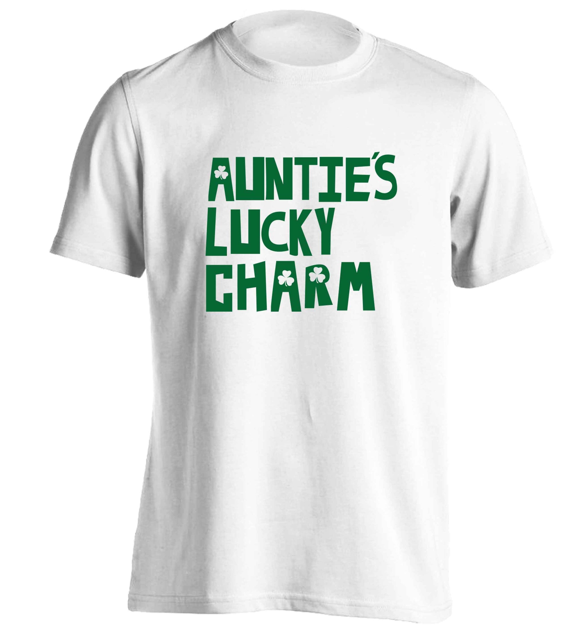 Auntie's lucky charm adults unisex white Tshirt 2XL