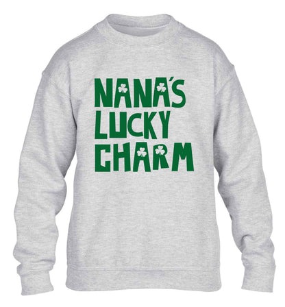 Nana's lucky charm children's grey sweater 12-13 Years