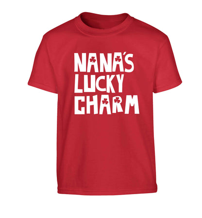 Nana's lucky charm Children's red Tshirt 12-13 Years
