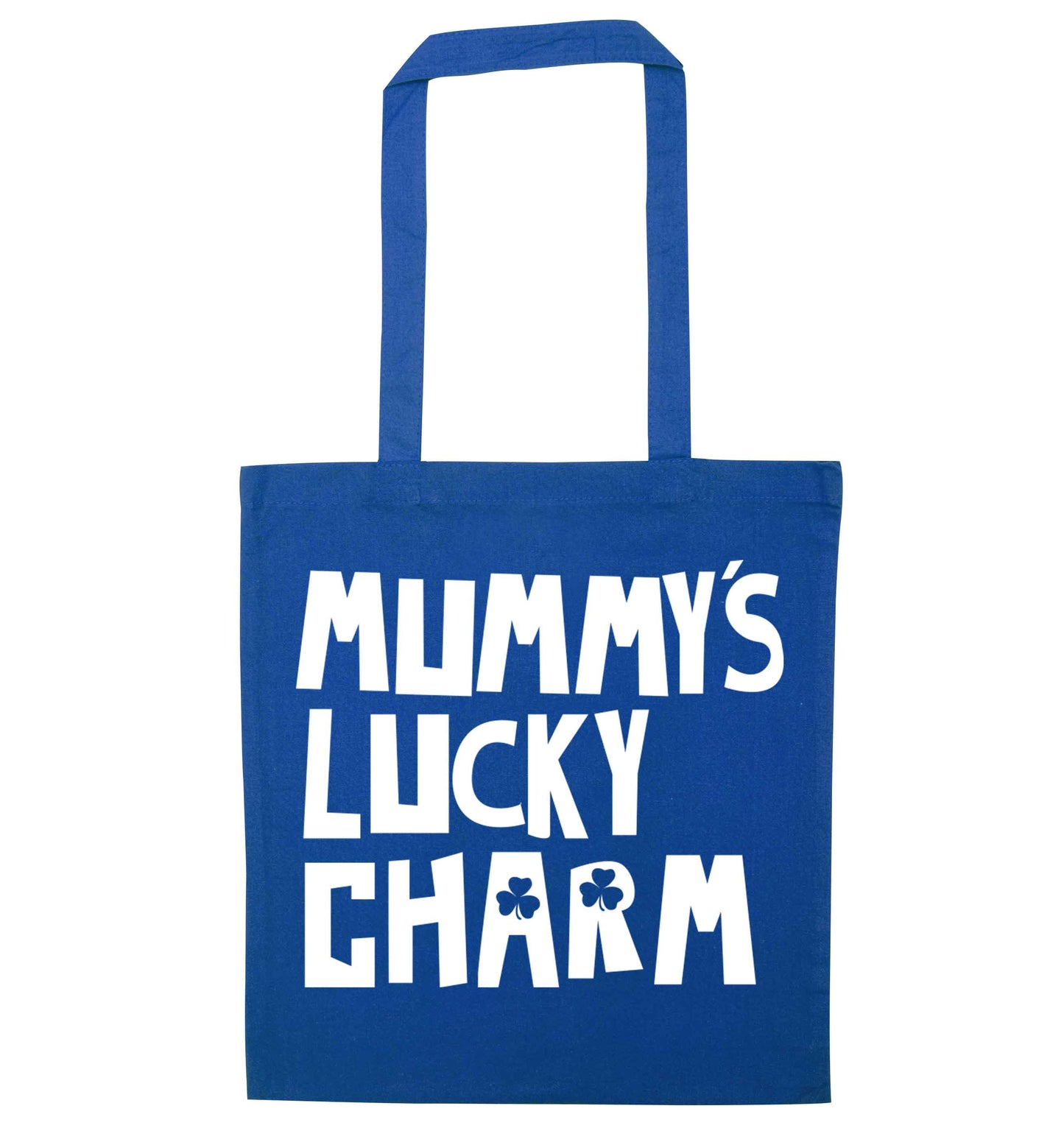 Mummy's lucky charm blue tote bag