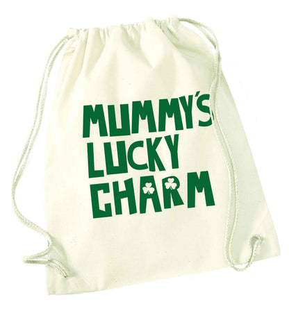 Mummy's lucky charm natural drawstring bag