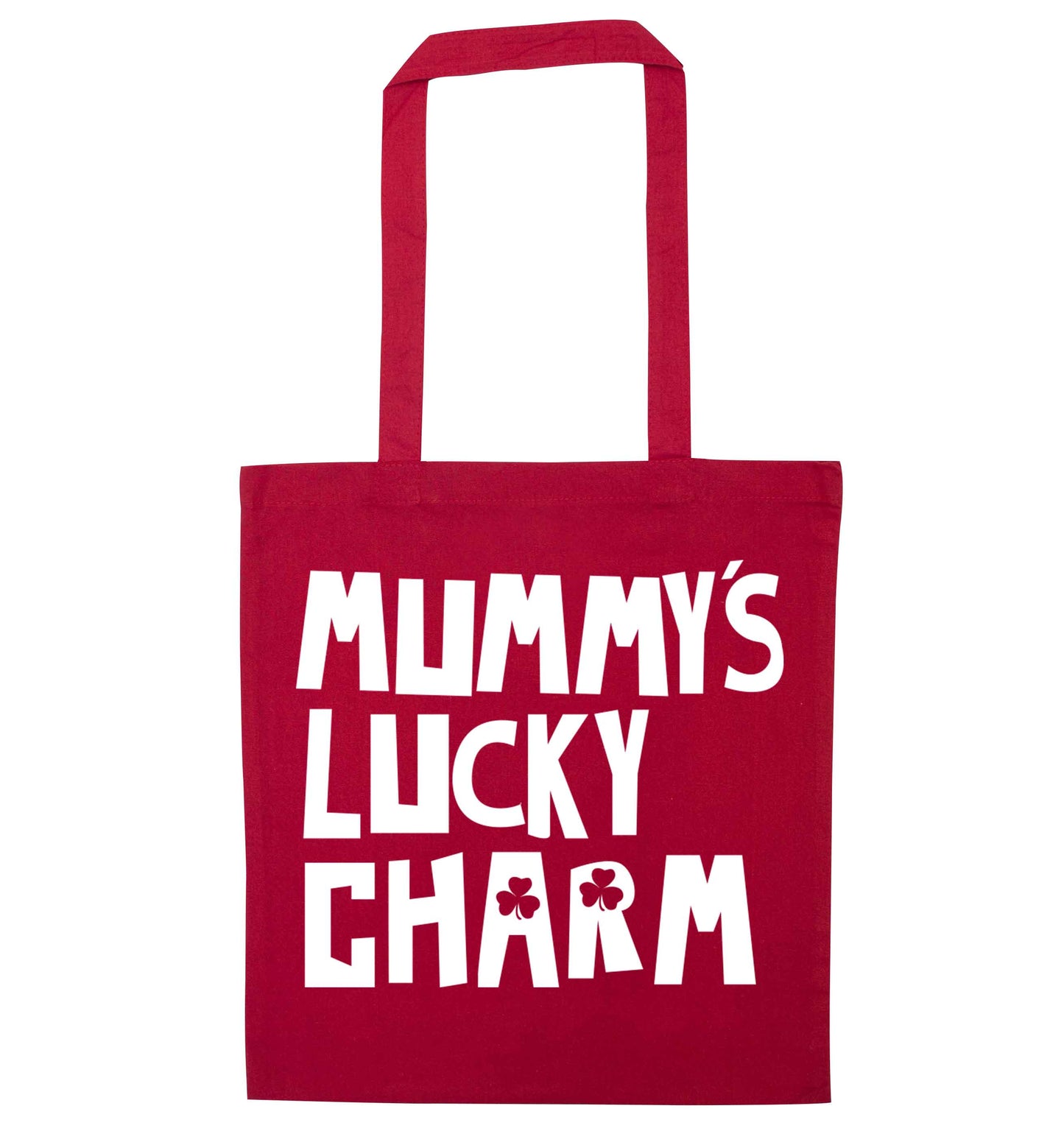 Mummy's lucky charm red tote bag