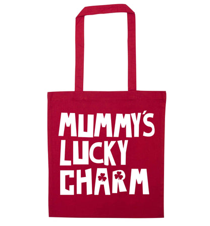 Mummy's lucky charm red tote bag