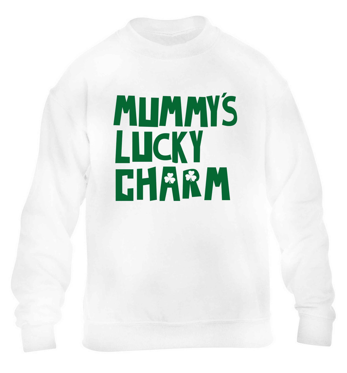 Mummy's lucky charm children's white sweater 12-13 Years