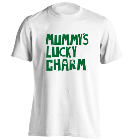 Mummy's lucky charm adults unisex white Tshirt 2XL