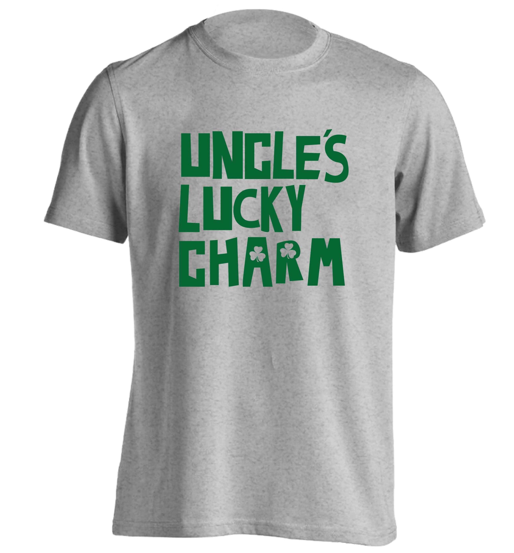 Uncles lucky charm adults unisex grey Tshirt 2XL