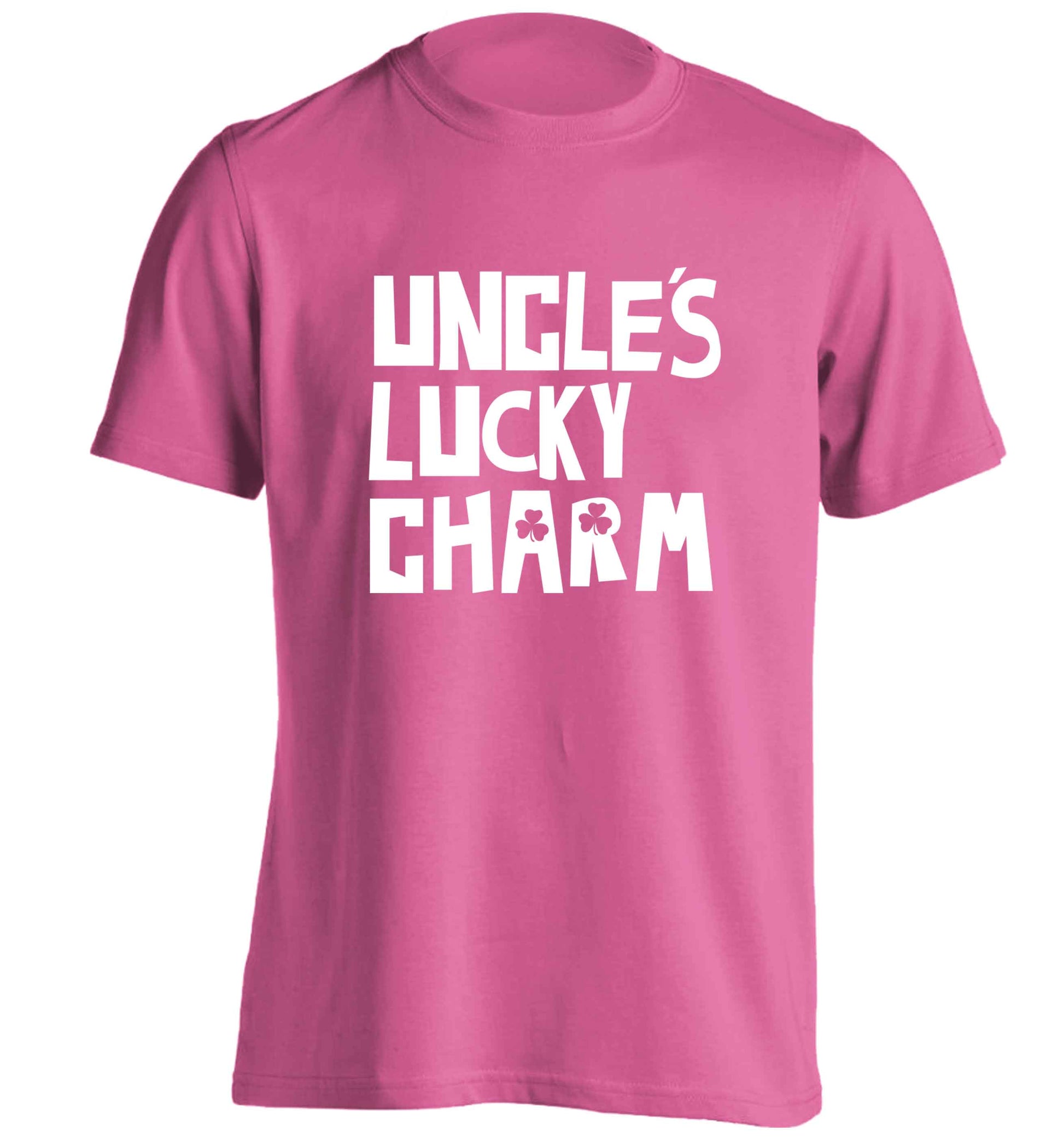 Uncles lucky charm adults unisex pink Tshirt 2XL