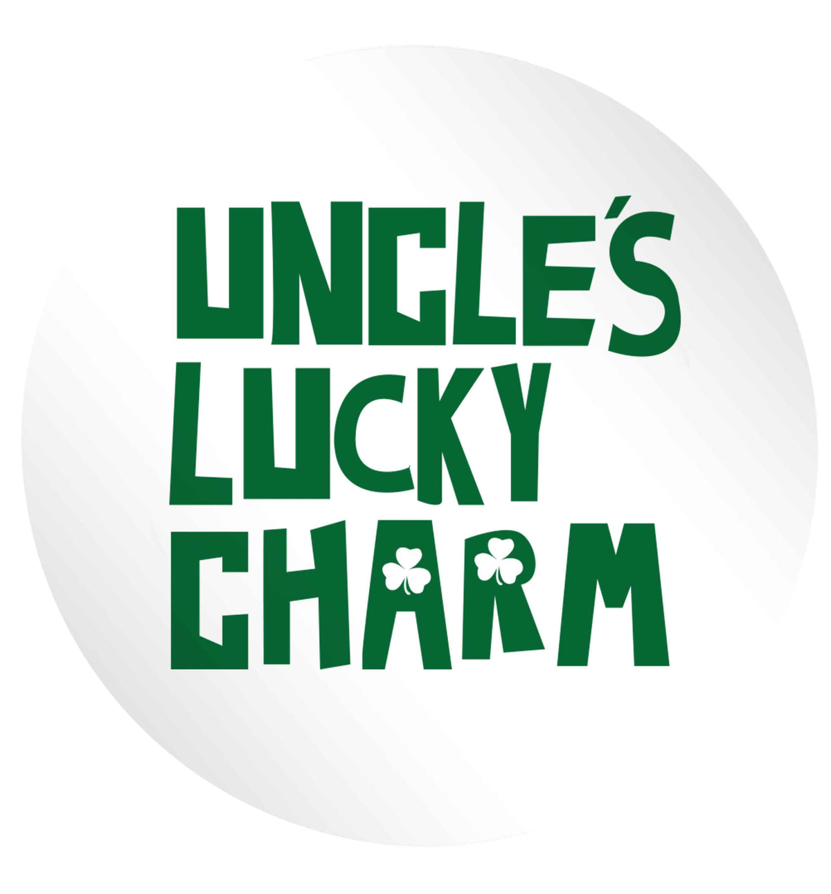 Uncles lucky charm 24 @ 45mm matt circle stickers