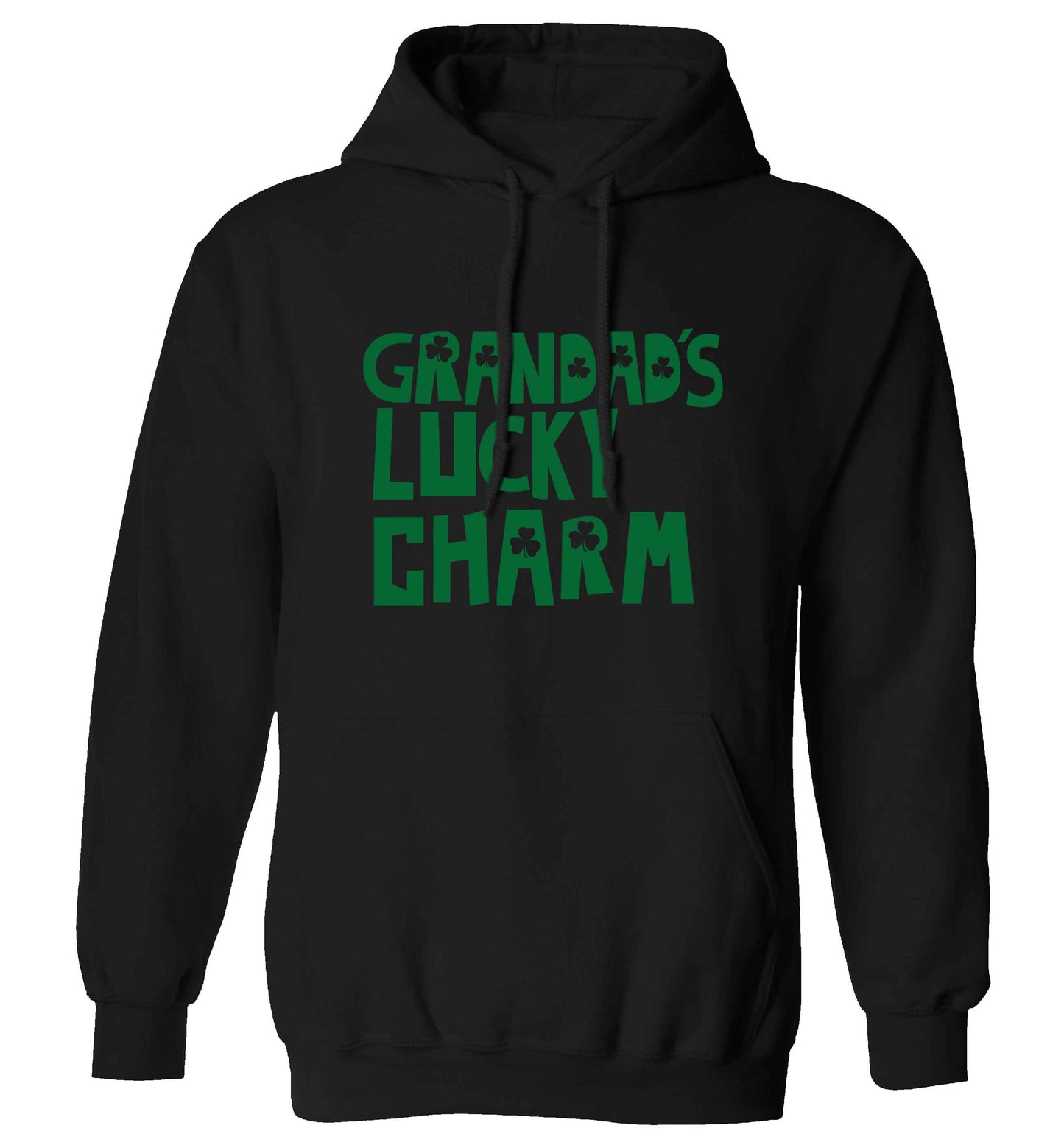 Grandad's lucky charm  adults unisex black hoodie 2XL