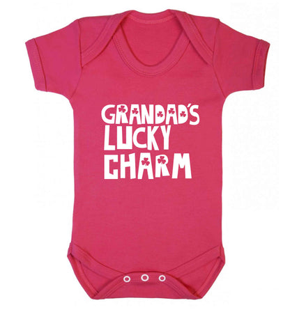 Grandad's lucky charm  baby vest dark pink 18-24 months