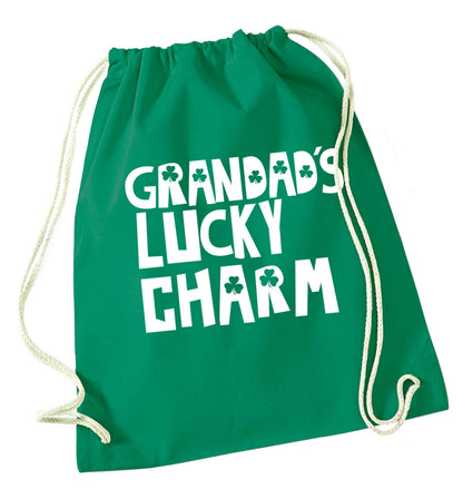 Grandad's lucky charm  green drawstring bag