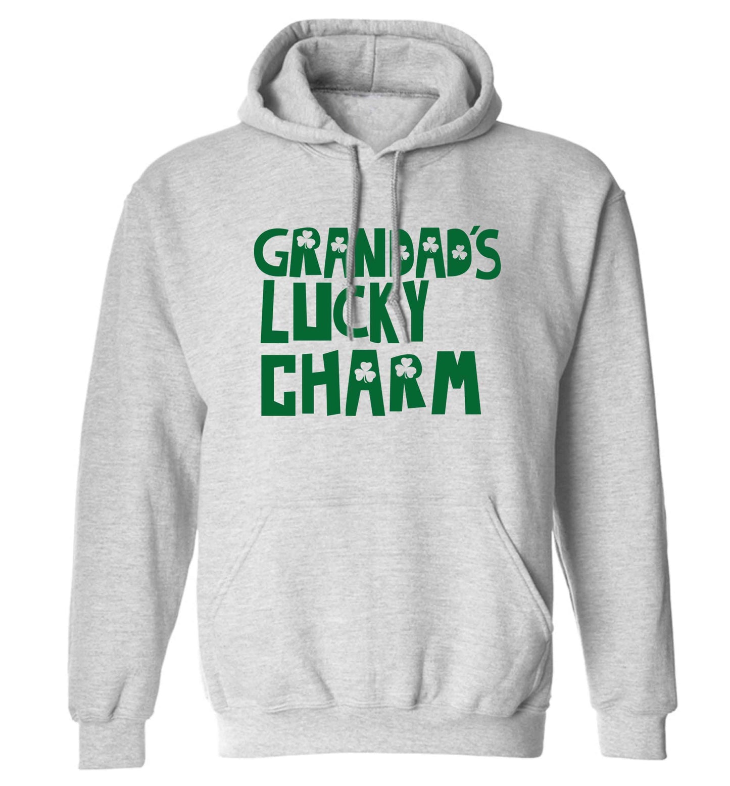 Grandad's lucky charm  adults unisex grey hoodie 2XL