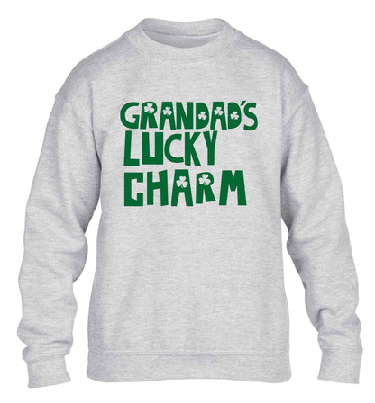 Grandad's lucky charm  children's grey sweater 12-13 Years
