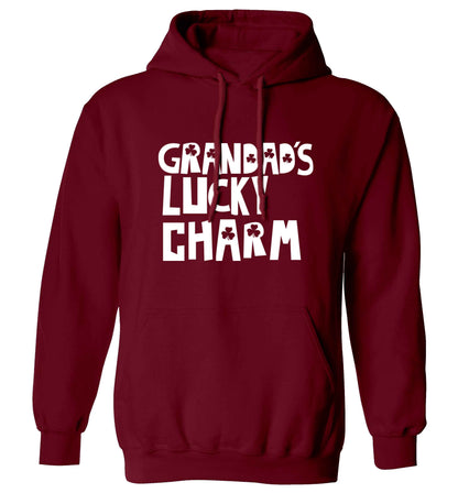 Grandad's lucky charm  adults unisex maroon hoodie 2XL