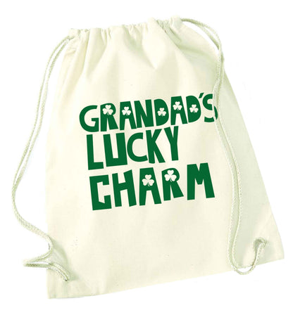 Grandad's lucky charm  natural drawstring bag