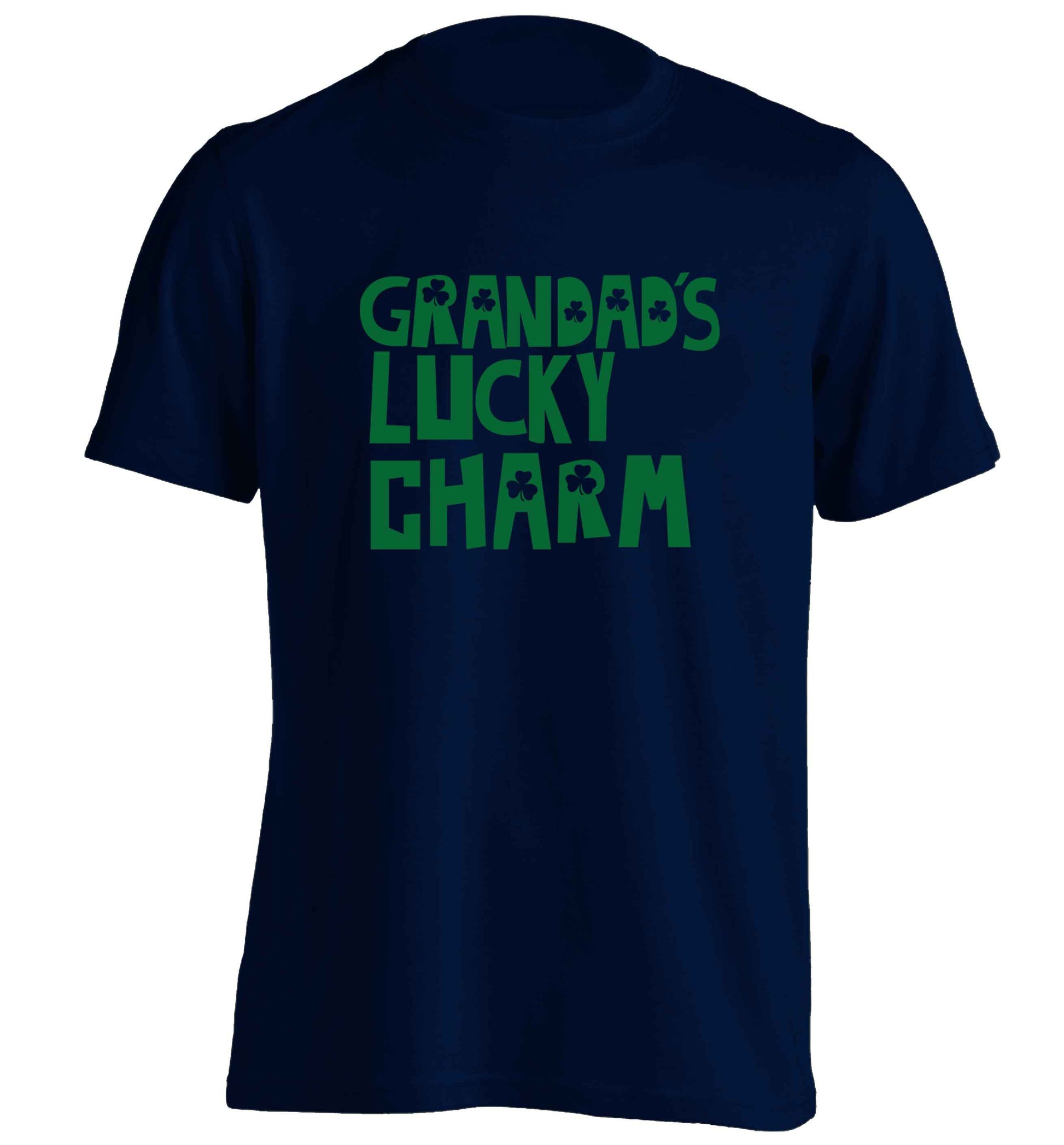 Grandad's lucky charm  adults unisex navy Tshirt 2XL