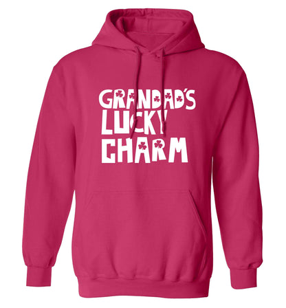 Grandad's lucky charm  adults unisex pink hoodie 2XL