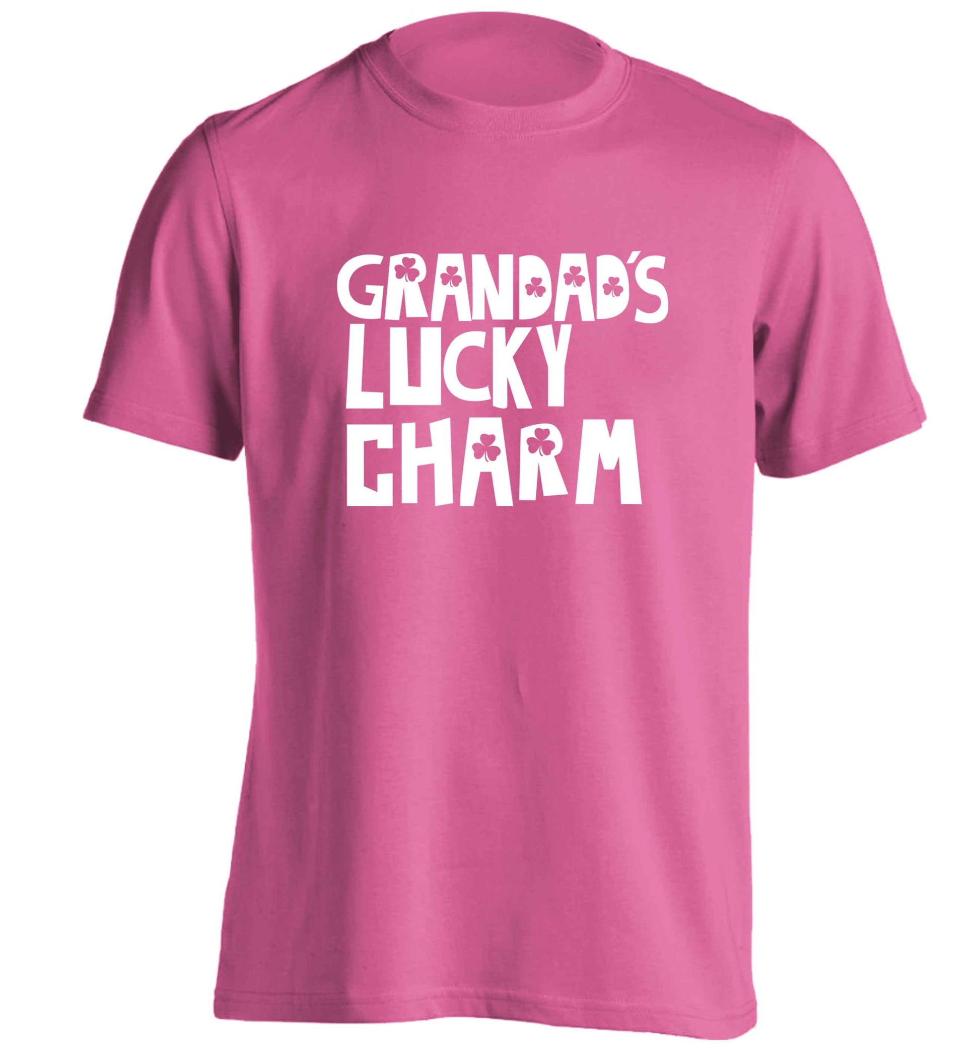 Grandad's lucky charm  adults unisex pink Tshirt 2XL